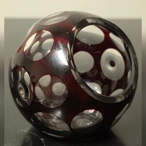 Vintage Marita Voigt Clear and Red Art Glass